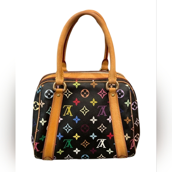 Authentic Vintage Louis Vuitton Black Multicolor Satchel - Picture 2 of 10